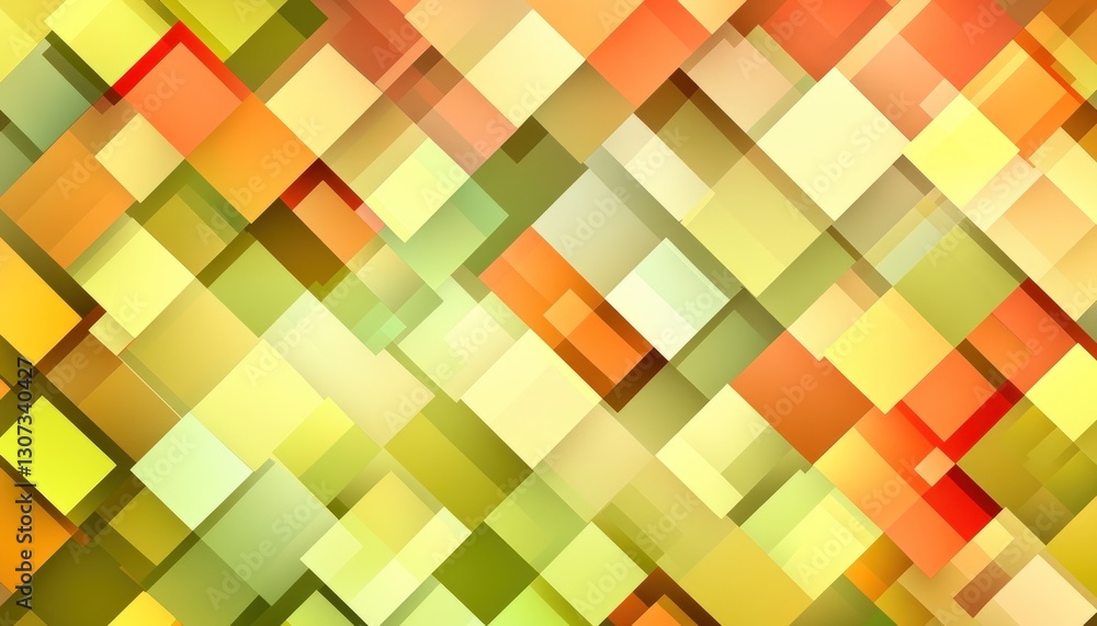 Poster abstract overlapping transparent squares geometric pattern background in warm tones