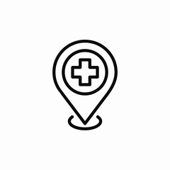 Medical location point icon vector sign