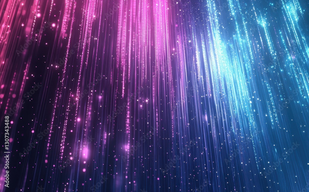 Poster vibrant vertical light strands creating a dynamic abstract background in pink and blue hues for use 