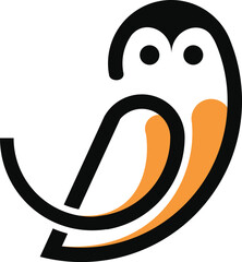 Owl vector logo with unified line design, minimalist and modern. Symbol of intelligence, insight and creativity, suitable for branding in education, technology and business.