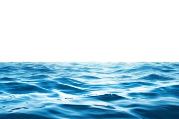 Serene Ocean Waves - Calm blue ocean waves against a bright white background. Perfect for travel, nature, or relaxation themes