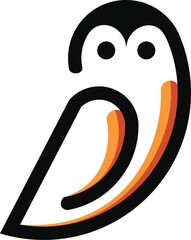 Owl vector logo with unified line design, minimalist and modern. Symbol of intelligence, insight and creativity, suitable for branding in education, technology and business.