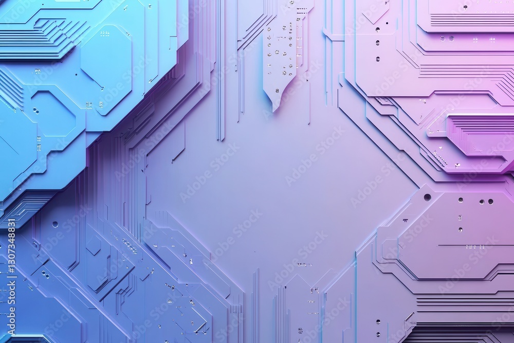 Poster futuristic paper art design merging cut outs and digital grids to represent cyber politics and digit