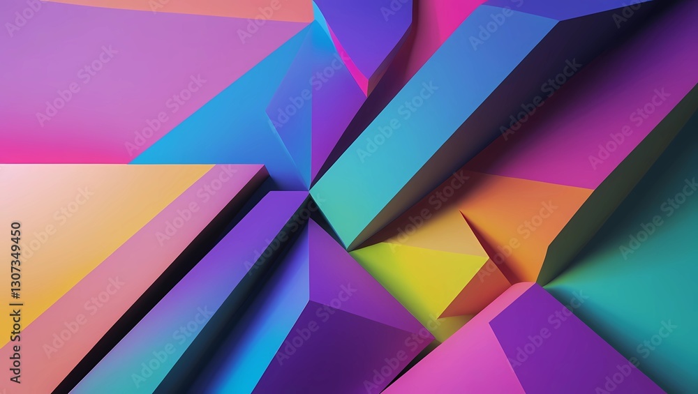 Poster colorful geometric composition with angular shapes and gradient tones for modern business innovation