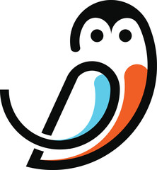 Owl vector logo with unified line design, minimalist and modern. Symbol of intelligence, insight and creativity, suitable for branding in education, technology and business.