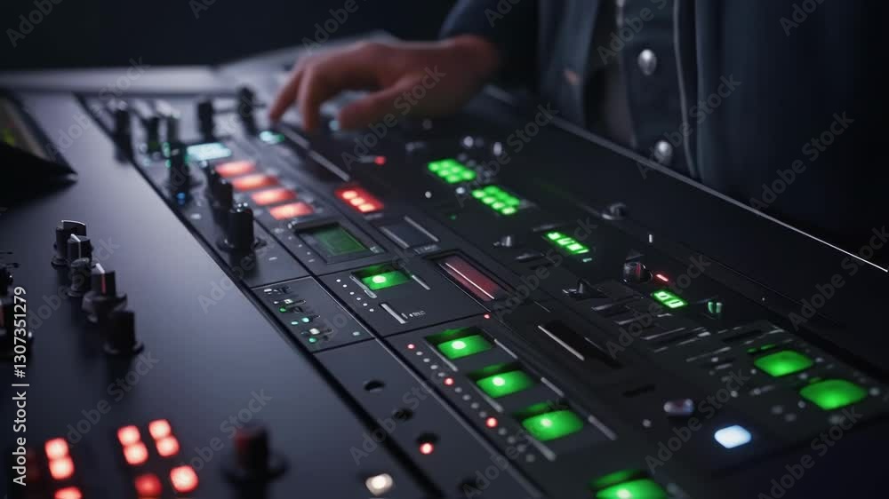 Aufkleber professional audio engineer mixing music on a digital audio workstation, adjusting levels, equalizat