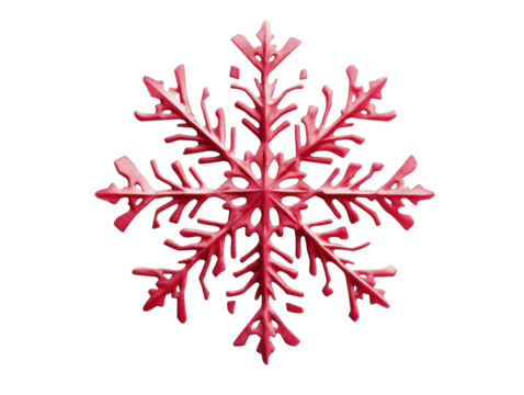 Isolated Red Snowflake