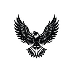 Flying Eagle Detailed Vector Silhouette Design | Eagle Vector 