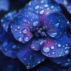 Dewy Hydrangea Close-Up