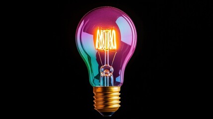 Colorful lightbulb, studio shot