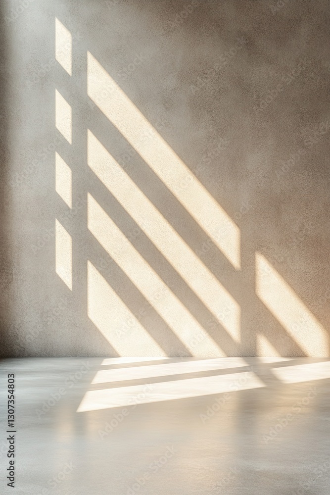 Aufkleber a spacious concrete environment features a polished floor illuminated by soft skylight beams. elegan