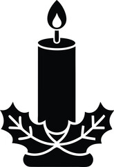 Christmas candle vector icon