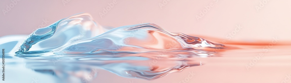 Poster soft ethereal glow creates a serene ambiance with reflective water patterns in an ice-toned gradient