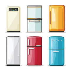 vector illustration set of refrigerator
