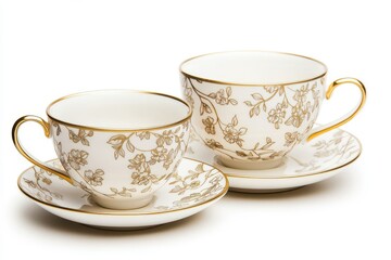 Fototapeta premium White Gold Tea Set Perfect for Special Occasions