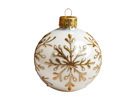 Isolated Golden Snowflake Bauble
