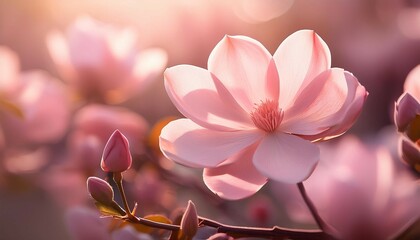 delicate petals unfolding in a soft pink glow nature pink