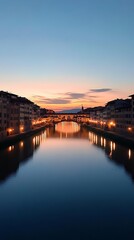 Fototapeta premium Florence Bridge Sunset Reflection