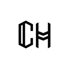 CH monogram logo design letter text name symbol monochrome logotype alphabet character simple logo
