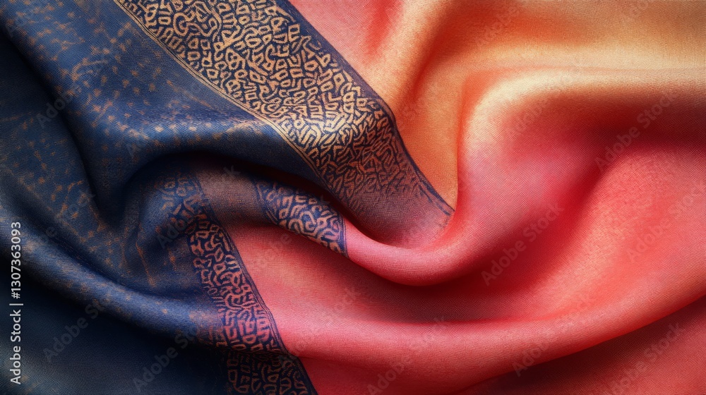 Poster a close up image of vibrant colored fabric with patterns