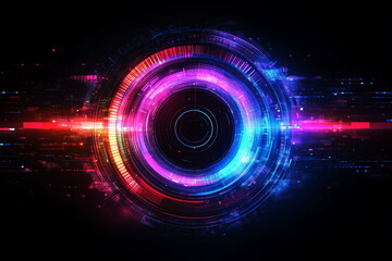 Obraz premium glowy, futuristic, abstract illustration, displays technology and intelligence