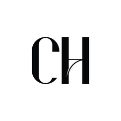 CH monogram logo design letter text name symbol monochrome logotype alphabet character simple logo