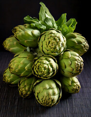 Obraz premium artichokes at the market, a nice bunch of artichokes, beautiful and good to cook with many recipes