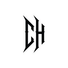 CH monogram logo design letter text name symbol monochrome logotype alphabet character simple logo