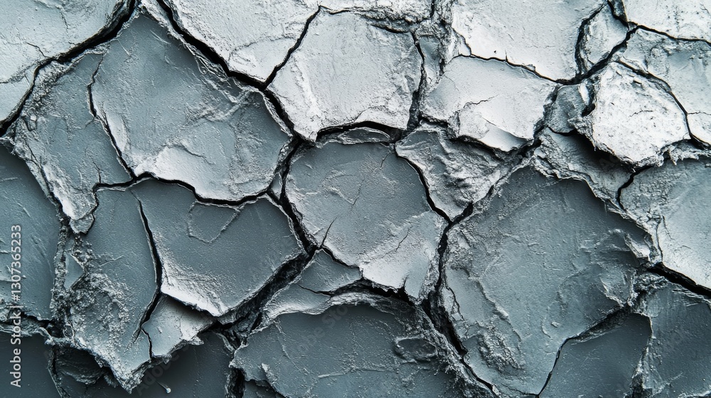 Poster close up view of the cracked surface texture and patterns