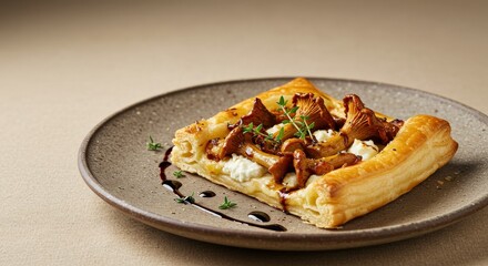 Chanterelle Mushroom and Goat Cheese Tart