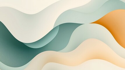 Abstract layered waves, pastel colors, modern background, digital art, wallpaper