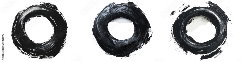 Aufkleber a white background isolates a circular target with a black spray stain in this image, complete with 