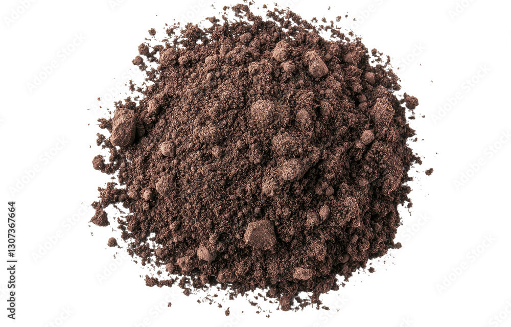 Poster a clipping path is included with the image of dirt and soil piled high, isolated on a white backgrou