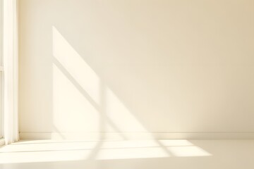 Empty White Room with Soft Morning Light