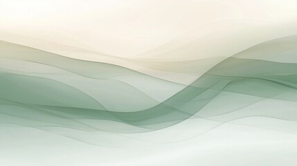 Obraz premium Abstract green and beige wavy forms are smoothly overlapping each other