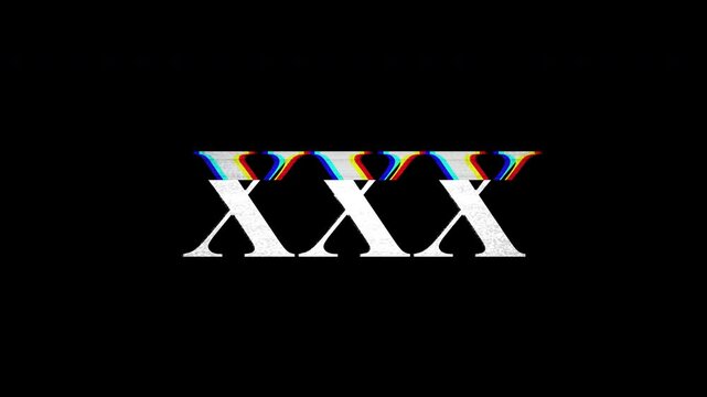 Glitch Effects Roman Numerals XXX. A Glitch Art Digital Distortion Isolated On Transparent Background with Alpha Channel