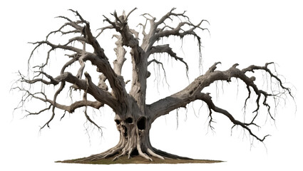 Fototapeta premium Ancient Gnarled Tree with Twisted Branches and Creeping Moss