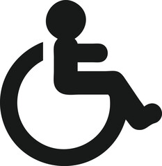 Simple black and white wheelchair accessibility icon