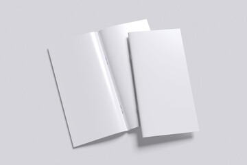 DL Bifold Brochure clean with grey background color for mockup template