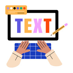 A flat illustration depicting text effect editing