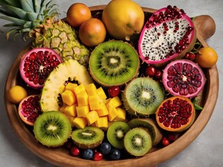 vibrant summer fruit platter closeup