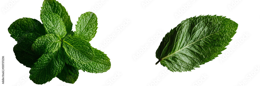 Aufkleber the image features mint leaves isolated on a transparent background