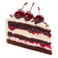 Isolated Piece of Cherry Black Forest Cake