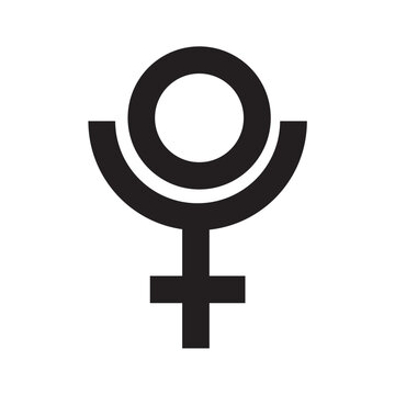 Pluton alchemy planet icon. Vector image
