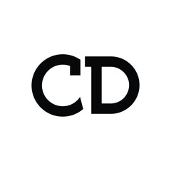 Obraz premium CD monogram logo design letter text name symbol monochrome logotype alphabet character simple logo