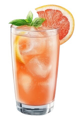 PNG Iced grapefruit juice drink beverage cocktail.