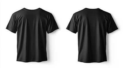 Black T-shirt, front and back