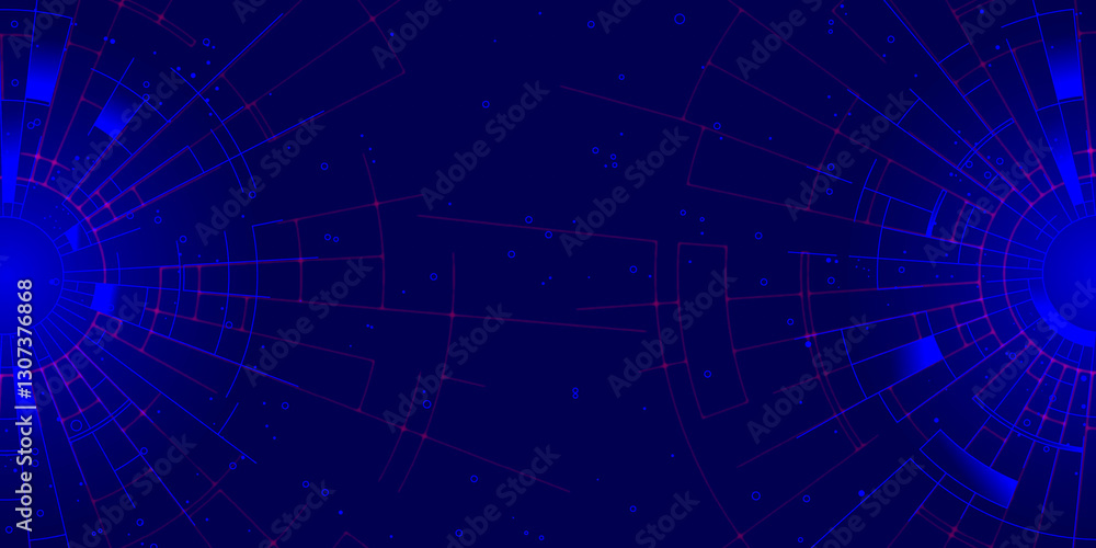 Aufkleber abstract technological background with glowing circular grids, ideal for deep technology, automation