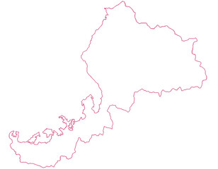 福井県　地図　白　イラスト