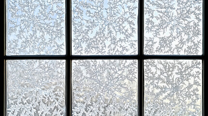 Ice flowers on the window